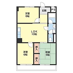 ロイヤルハイツ吉田 3LDKの間取図画像