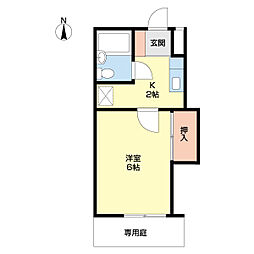 メゾンフェリス栄谷 1Kの間取図画像