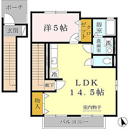 ディアコート・1 1LDKの間取図画像