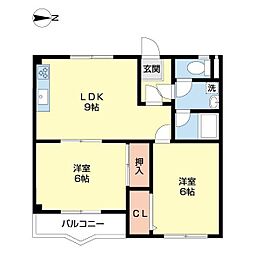 パークハウスJ 2LDKの間取図画像