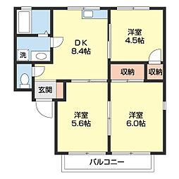 アルブル 3DKの間取図画像