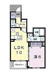モデッサ宮前 1LDKの間取図画像