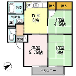 サンパティーク松本 1LDKの間取図画像