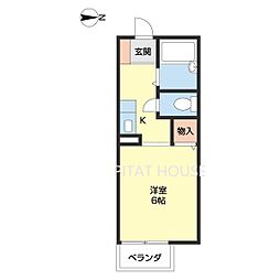 コーポ栄谷 1Kの間取図画像