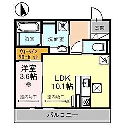 D-roomN.K2 1LDKの間取図画像