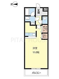レジデンス四ヶ郷 ワンルームの間取図画像