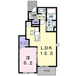 ヴィッセン隅田2 1LDKの間取図画像