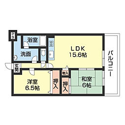 メゾンクシモト 2LDKの間取図画像