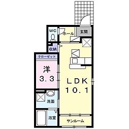 ヴィクトワールB 1LDKの間取図画像