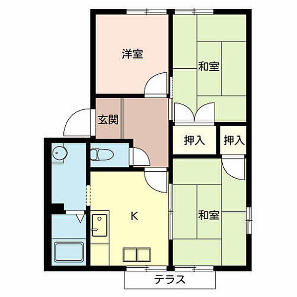 ディアス松島 102｜和歌山県和歌山市松島(賃貸アパート3K・1階・46.70㎡)の写真 その2