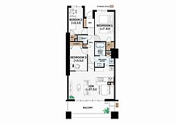 ザ・タワー&パークス田園都市溝の口 3LDKの間取図画像