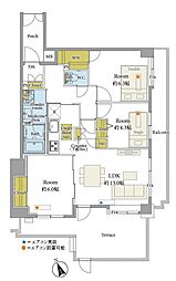 コスモ磯子ルヴェール 3LDKの間取図画像