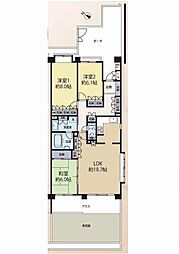 クリオ市ヶ尾弐番館ガーデンヒルCコート 3LDKの間取図画像