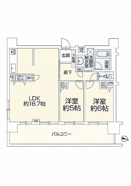 2LDK 間取り