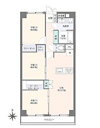 川崎セントラルコーポ 3LDKの間取図画像