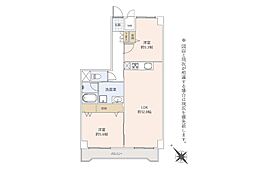 日榮ハイム富岡 2LDKの間取図画像
