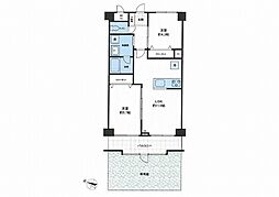 ライオンズマンション大倉山第7 2LDKの間取図画像