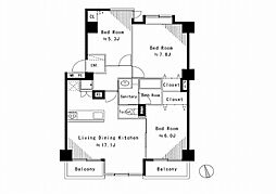ライオンズヒルズ梶が谷 3LDKの間取図画像