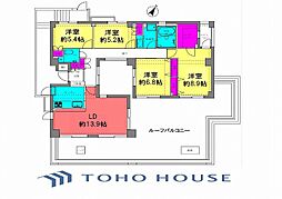 東急ドエル横浜ヒルサイドガーデン3 4LDKの間取図画像