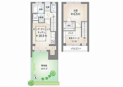 エミネンス神大寺2号棟 1SLDKの間取図画像