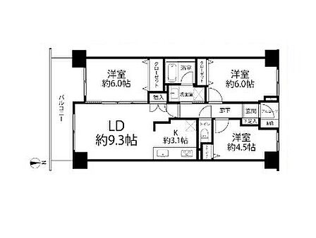 3LDK 間取り