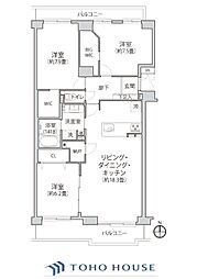 新本牧壱番館 3LDKの間取図画像