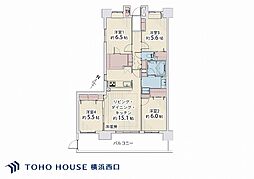 クレストフォルム横浜リヴァシス 4LDKの間取図画像