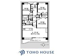 磯子スカイマンション 3LDKの間取図画像