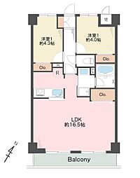 グランパーク深沢 2LDKの間取図画像