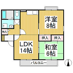 パストラル大塚　Ｃ棟 1階2LDKの間取り