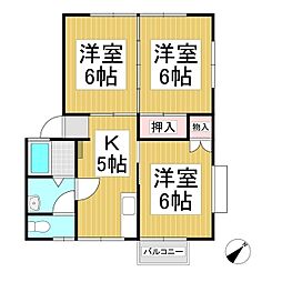 ハイツ山本 3Kの間取図画像