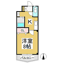 TRENDY21 2階1Kの間取り