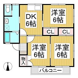 セレーノ小林　A棟 1階3DKの間取り