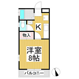 ハイツタカハシ 2階1Kの間取り