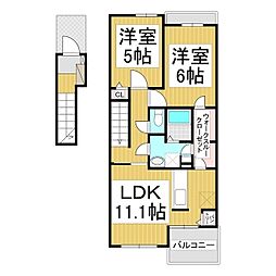 ベルソレイユA 2LDKの間取図画像