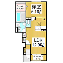 ライム1 1LDKの間取図画像