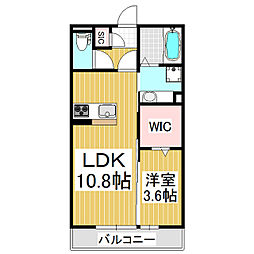 ハイム・シュパースB 1LDKの間取図画像