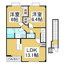 柏 2LDKの間取図画像