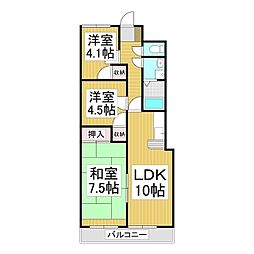 コートビレッジ戸倉 3LDKの間取図画像