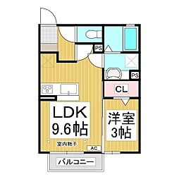 クオーレ 1LDKの間取図画像