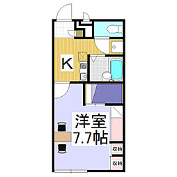 レオパレスBELIZ 1Kの間取図画像