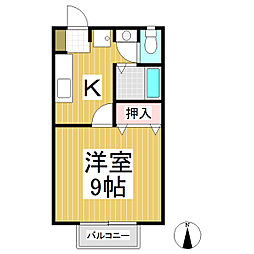 シャトレK 1Kの間取図画像
