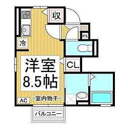 リヴェール青木島 ワンルームの間取図画像
