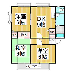 サンビレッジ更埴C 3DKの間取図画像