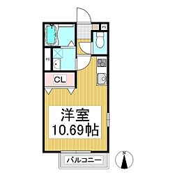 アルムKEI ワンルームの間取図画像