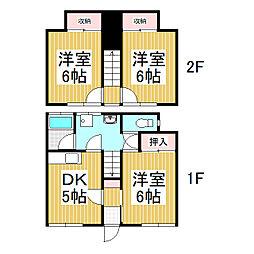 ハイム徳間 1階3DKの間取り