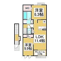 長野県長野市川中島町四ツ屋（賃貸アパート2LDK・2階・61.88㎡） その2