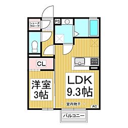 Ｖｉｌｌａｇｅ丹波島 2階1LDKの間取り