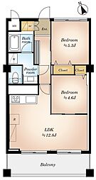 シャルマン築地明石町 2LDKの間取り