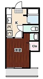 東京メトロ有楽町線 要町駅 徒歩6分の賃貸アパート 1階1Kの間取り